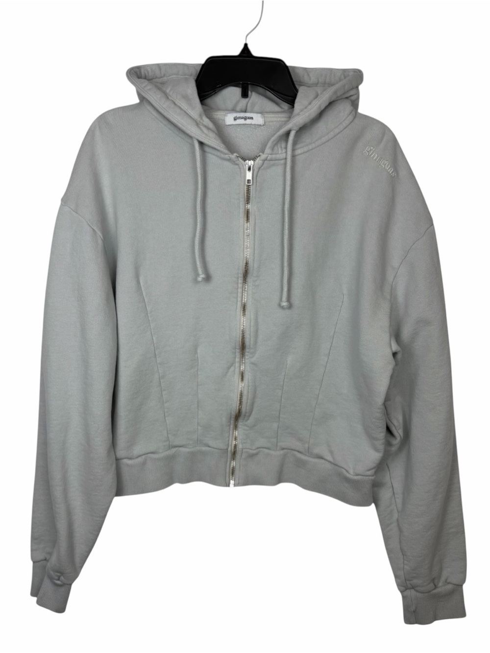 Gimaguas NWOT Women’s Corset Hoodie With Full Zip Front. Light Gray. Size XL. - Picture 14 of 15